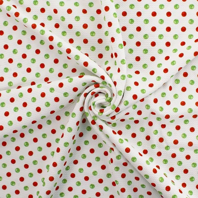 Red and Green Dots Christmas Bullet Fabric 6" Strip