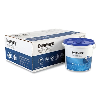 Everwipe Chem-Ready Dry Wipes, 5 x 2.16, White, 180/Roll, 6 Rolls/Carton