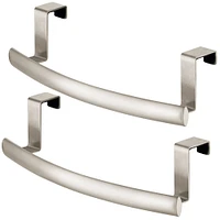 mDesign Steel Over Door Curved Towel Bar Storage Hanger Rack