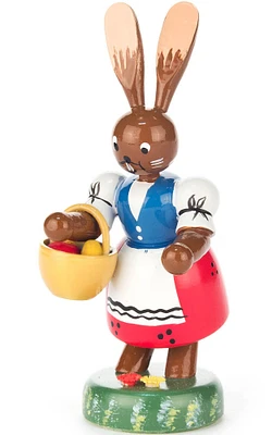 Bunny Lady W/Egg Bskt Each Figurines