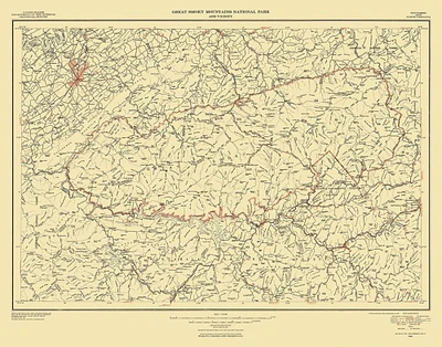 Great Smoky Mountains National Park Quad Poster Print by USGS USGS # NCZZ0007