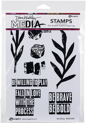 Dina Wakley Media Cling Stamps 6"X9"-Be Willing