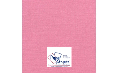 PA Paper Accents Glimmer Cardstock 12" x 12" Frosty Pink, 80lb colored cardstock paper for card making, scrapbooking, printing, quilling and crafts, 25 piece pack