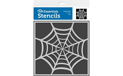 PA Essentials Stencil Spider Web for Painting on Wood, Canvas, Paper, Fabric, Wall and Tile, Reusable DIY Art and Craft Stencils for Painting, 6"x6" Inches