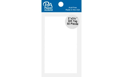 PA Paper Accents Cardstock Bookmark 2" x 3.5" White, 65lb colored cardstock paper for card making, scrapbooking, printing, quilling and crafts, 50 piece pack