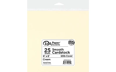 PA Paper Accents Smooth Cardstock 8" x 8" Raspberry, 65lb colored cardstock paper for card making, scrapbooking, printing, quilling and crafts, 25 piece pack