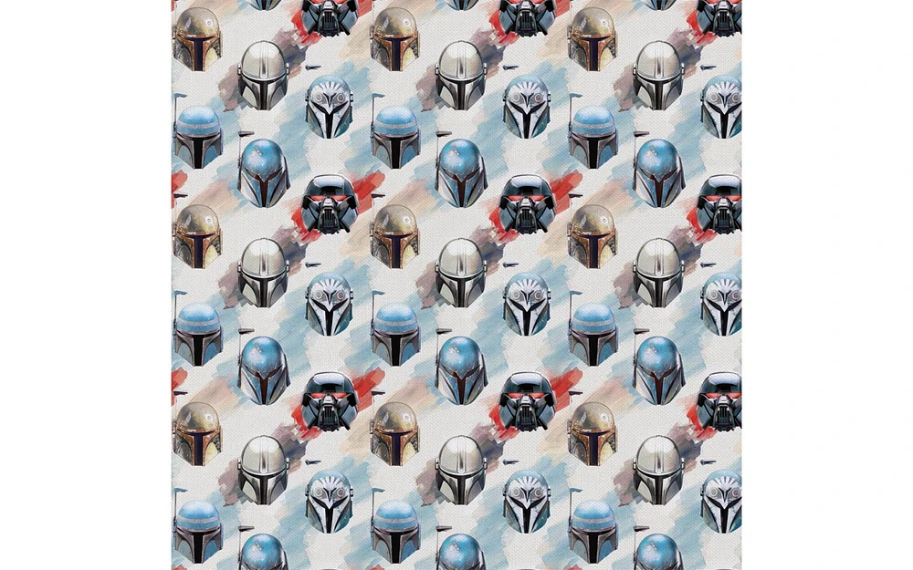 Mandalorian Cotton Precut 2yd Watercolor Helmets