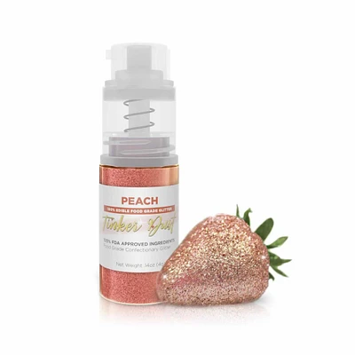 Peach Edible Glitter Spray - Edible Powder Dust Spray Glitter for Food, Drinks, Strawberries, Muffins, Cake Decorating. FDA Compliant (4 Gram Pump)
