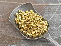 6g 2x3mm 24kt Gold Plated Faceted Micro Spacer Beads