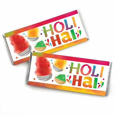Big Dot of Happiness Holi Hai - Candy Bar Wrapper Festival of Colors Party Favors - Set of 24