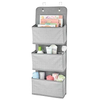 mDesign Fabric Over Door Hanging Storage Organizer - 3 Pockets