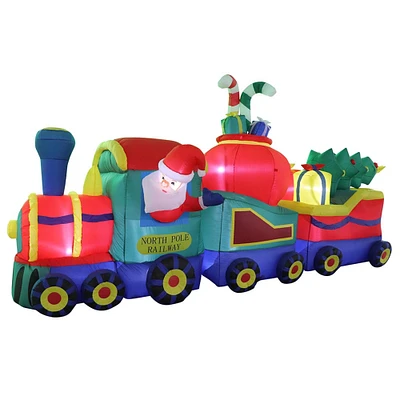 12' Air Blown Inflatable Christmas Train w/ Santa, Presents, and Christmas Tree GTC00052-12