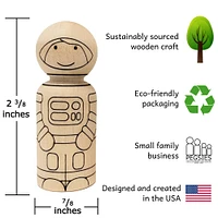 Astronaut and Spaceship Peg Doll Set by Pegsies™