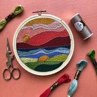 MCreativeJ Stained Glass Landscape- Intermediate DIY Embroidery Kit