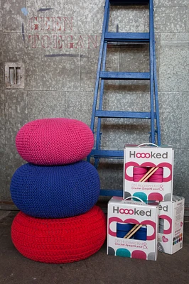Hoooked Knit & Crochet Pouf Kit W/Zpagetti Yarn
