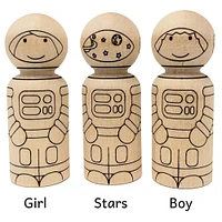 Astronaut and Spaceship Peg Doll Set by Pegsies™