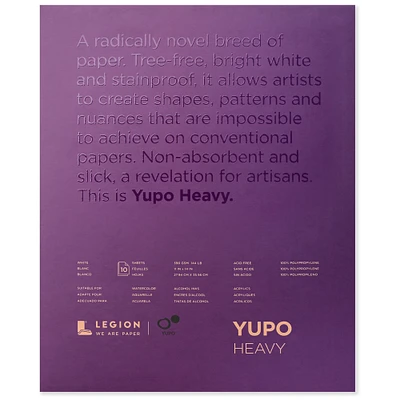 Yupo L21-YUP389WH1114 Heavy White Synthetic Paper Pads 11" x 14"