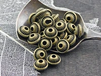 *25* 5x7mm Antique Bronze Bicone Spacer Beads