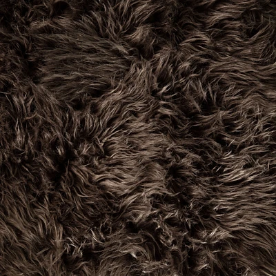 FabricLA Shaggy Faux Fake Fur Fabric - Half Yard (Chocolate Brown)