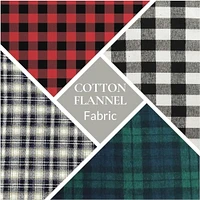 FabricLA 100% Cotton Flannel Fabric - 58/60" Inches (150 CM) - Cotton Tartan Flannel Fabric - Use as Blanket, PJ, Shirt, Cloth Flannel Craft Fabric - Blue & Green, 1 Yard