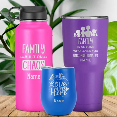 Custom Family Reunion Tumbler Cup, Laser Engraved Travel Mug, Double Insulated Drinkware, Personalized Gift For Family