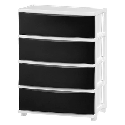 IRIS USA Plastic 4 Drawer Storage Cart with Casters