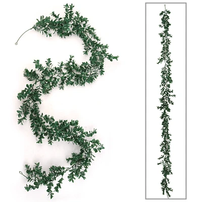Set of 2: 6ft Boxwood Garland, UV Resistant, Indoor/Outdoor, Faux Greenery, Table & Mantel, Parties & Events, Home & Office Decor