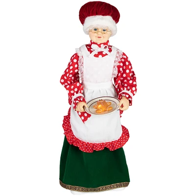 Northlight 24" Animated and Musical Mrs. Claus with Gingerbread Cookie Christmas Figure