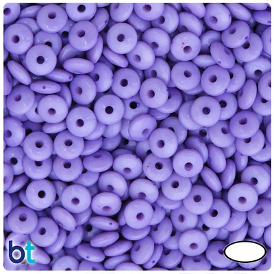 BeadTin Light Purple Opaque 7mm Rondelle Plastic Craft Beads (600pcs)
