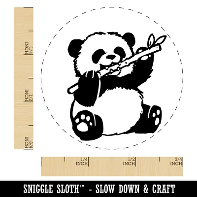 Baby Panda Bear Eating Bamboo Self-Inking Rubber Stamp for Stamping Crafting Planners