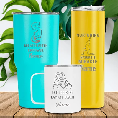 Personalized Lamaze Tumbler, Mom-to-be Gift, Laser Engraved Mom Travel Cup, Baby Shower Gift