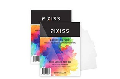 Pixiss Alcohol Ink Paper 50 Sheets Heavy Weight Paper for Alcohol Ink & Watercolor, Synthetic Paper A4 8x12 Inches (210x297mm), 300gsm