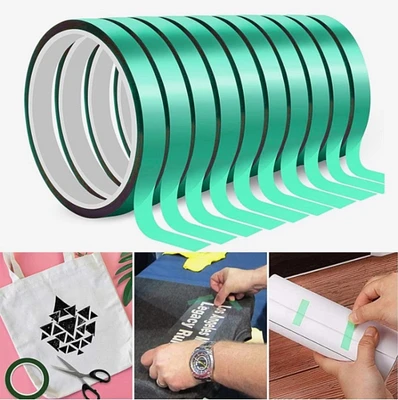 10 rolls Heat resistant tapes sublimation Press Transfer Thermal Tape 4mmx30m SUBLITAPE GREEN