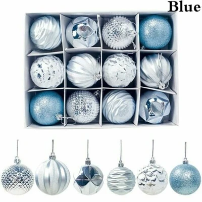 Kitcheniva Christmas Glitter Balls Ornaments 12 Pcs