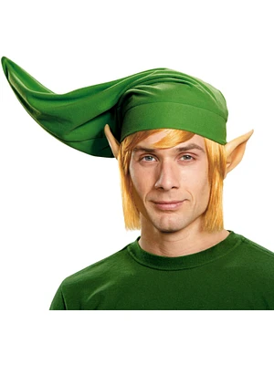 Adults Mens Legend Of Zelda Link Wig Hat And Ears Deluxe Kit Costume Accessory