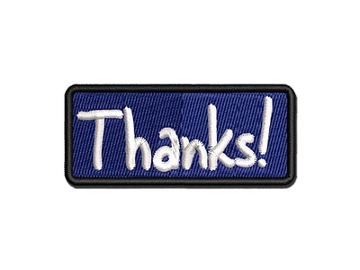 Thanks Fun Text Multi-Color Embroidered Iron-On Patch Applique