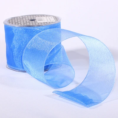 The Ribbon People Blue Sheer Royal Solid Wired Craft Ribbon 3" x 27 Yards