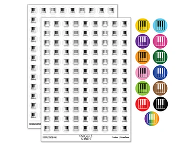 Piano Keys Music 0.50" Round Sticker Pack