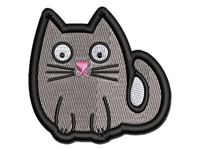 Wary Kitty Cat Multi-Color Embroidered Iron-On Patch Applique