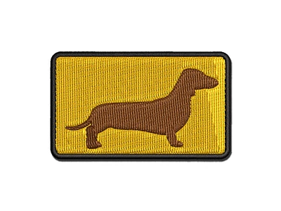 Smooth Haired Dachshund Dog Solid Multi-Color Embroidered Iron-On Patch Applique