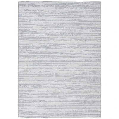 Sunnydaze Artistic Storms Outdoor Area Rug - Iced Silver - 8 ft x 10 ft by