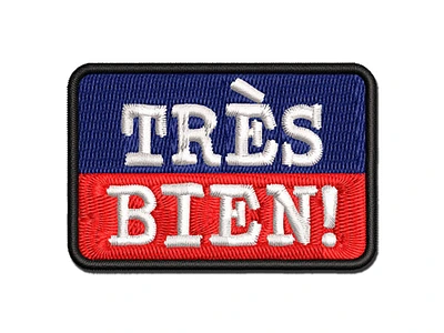 Tres Bien French Very Good Multi-Color Embroidered Iron-On Patch Applique