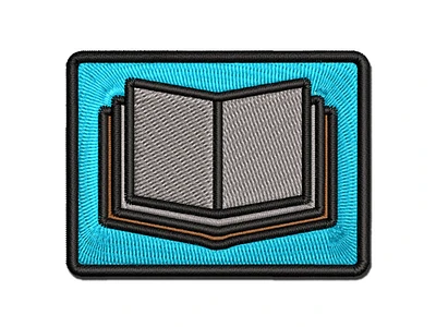 Open Book Reading Symbol Multi-Color Embroidered Iron-On Patch Applique