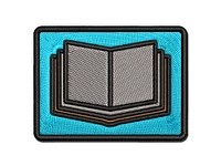 Open Book Reading Symbol Multi-Color Embroidered Iron-On Patch Applique