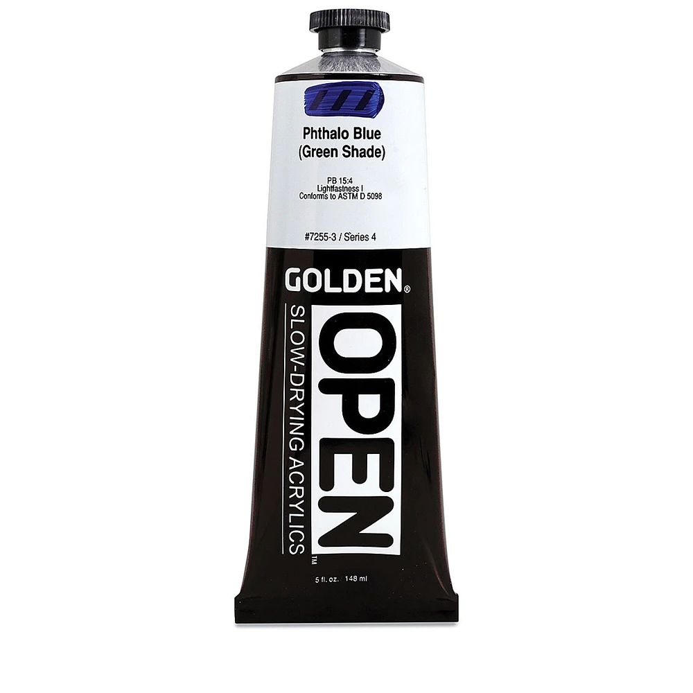 Golden Open Acrylics - Phthalo Blue (Green Shade), 5 oz Tube