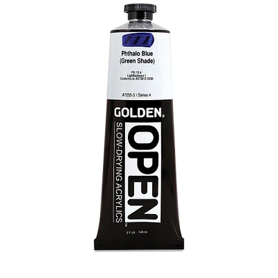 Golden Open Acrylics - Phthalo Blue (Green Shade), 5 oz Tube