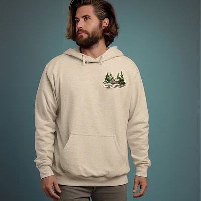 Cabin in the Woods Embroidered Sweatshirt Nature Lovers Soft Comfy Sweater Gift Unisex Pullover Hoodie Present Custom Crewneck