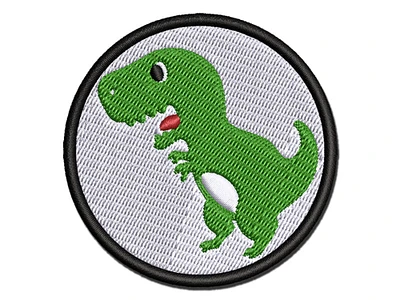 Cute Tyrannosaurus Rex Dinosaur Multi-Color Embroidered Iron-On Patch Applique