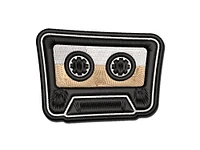 Retro Cassette Mix Tape Multi-Color Embroidered Iron-On Patch Applique