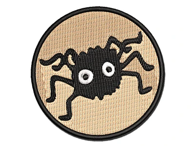 Fuzzy Cartoon Bug Spider Multi-Color Embroidered Iron-On Patch Applique